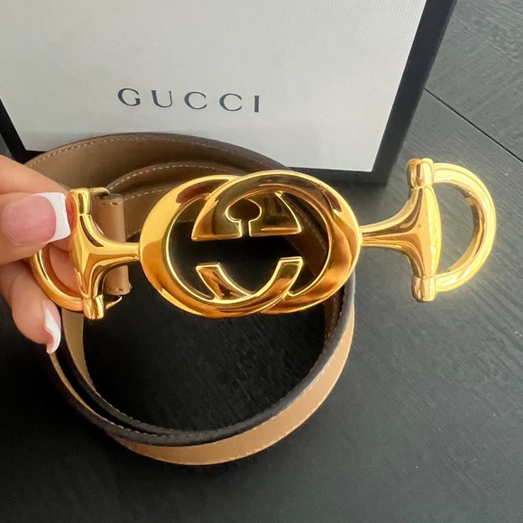 Gucci Horseshoe Belt (Tan) - Picture 3 of 4